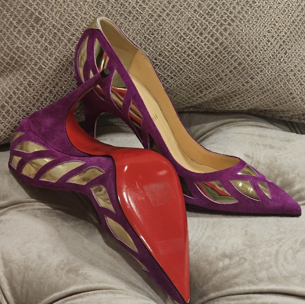 New Christian Louboutin Pumps Purple Stiletto Heels In Size 37